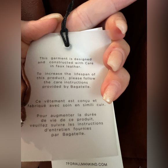 7 For All ManKind- faux leather jacket - Picture 9 of 10